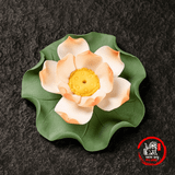  Đế Cắm Nhang Hình Bông Hoa Sen Kèm Lá Sen Gốm Sứ - Hoa Sen Sứ Thả Bể Nước Minh Đường 