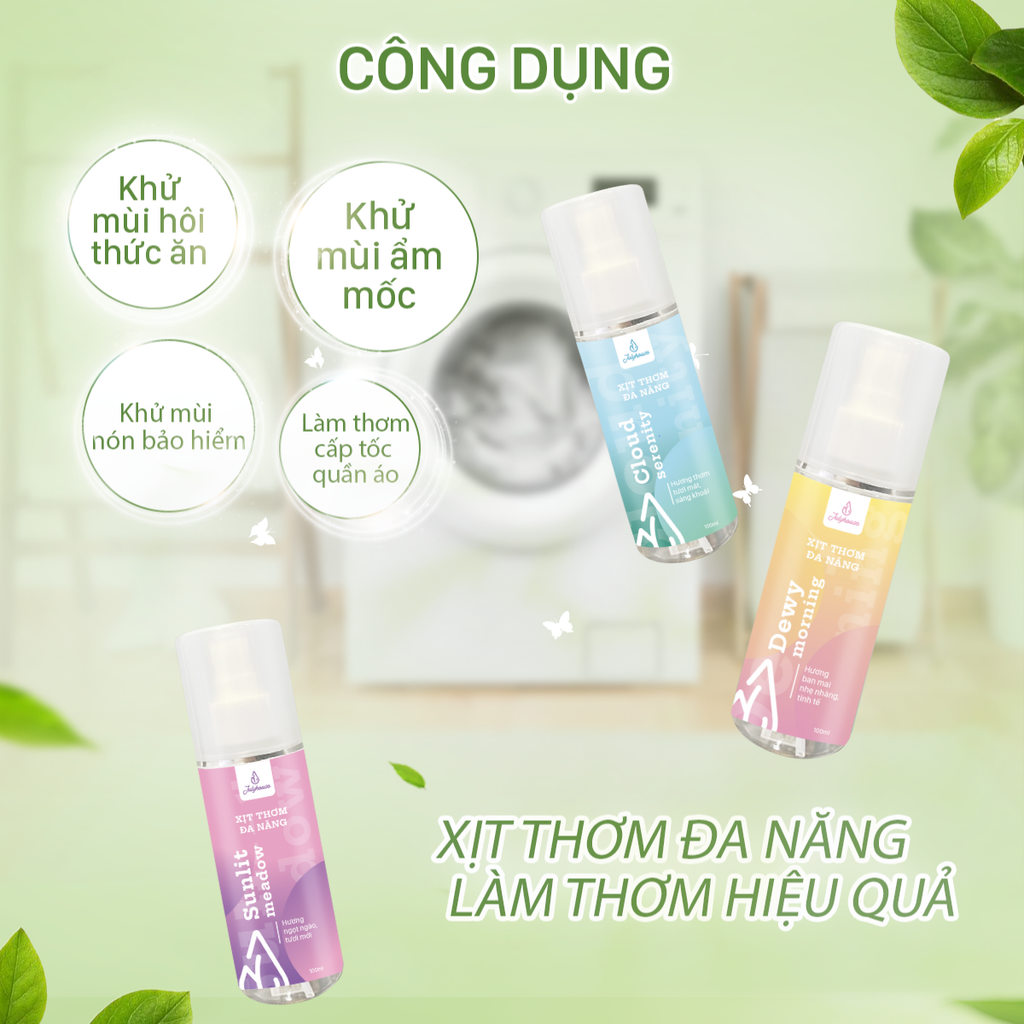 Xịt Thơm Đa Năng Hương Thơm Thanh Mát 100ml JULYHOUSE Khử Mùi Toilet, Giày, Phòng Ngủ, Phòng Bếp, Rèm Cửa Hiệu Quả