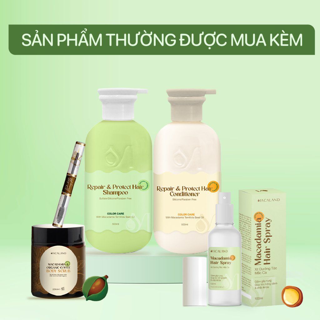 Dầu dưỡng tóc hạt Mắc Ca Macadamia Hair Serum 100ml MACALAND không chứa Silicone phục hồi hư tổn, giảm chẻ ngọn