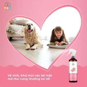 Nước Lau Sàn Cấp Tốc Dạng Xịt Khử Mùi Và Khử Khuẩn Cho Chó Mèo JULYHOUSE