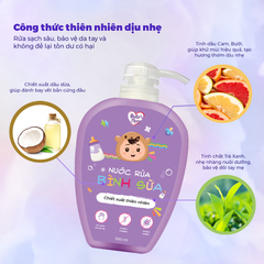 (Phiên Bản Mới 2022) Nước Rửa Bình Sữa BuB&MuM Chiết Xuất Thiên Nhiên, An Toàn Cho Bé 500ml