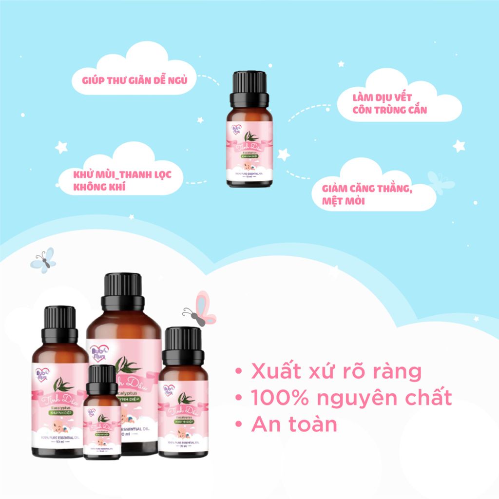 Tinh Dầu Khuynh Diệp Nguyên Chất 10ml BuB&MuM Đuổi Muỗi, Thơm Phòng, Giữ Ấm Cho Bé