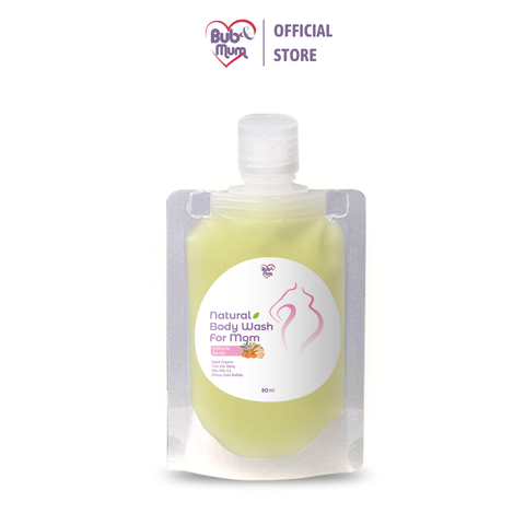 Sữa Tắm Thảo Mộc Gừng Nghệ Organic 50g/500ml BuB&MuM Làm Đều Màu Da, Giữ Ấm Cơ Thể Cho Bà Bầu Và Mẹ Sau Sinh