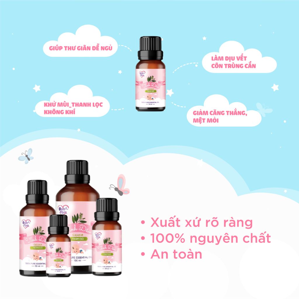 Tinh Dầu Tràm Gió Nguyên Chất 10ml BuB&MuM Đuổi Muỗi, Thơm Phòng, Giữ Ấm Cho Bé