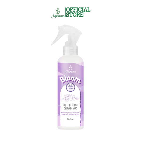 Xịt Thơm Quần Áo JULYHOUSE 20ml/280ml Chiết Xuất Tinh Dầu Thiên Nhiên Thơm Mát Hương Bloom (cải tiến mới)