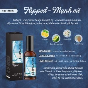 Body Mist Xịt Thơm Body MACALAND Hương FLIPPED Cho Nam Dưỡng Ẩm Cho Da