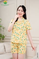 B43.2413.Bộ cotton nữ quần đùi áo cộc tay Pijama