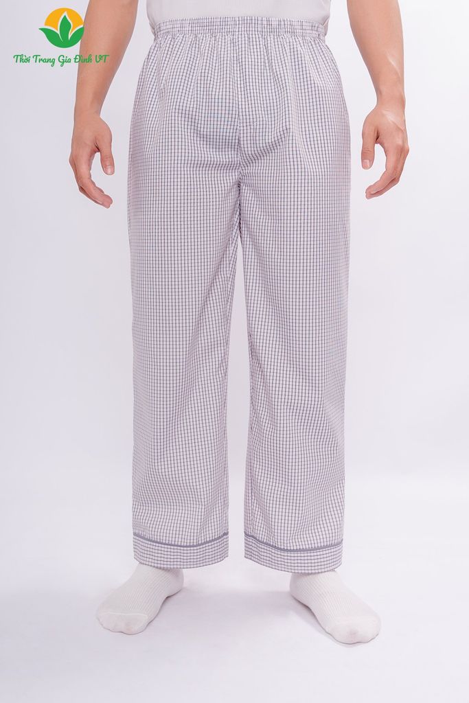 Q06.2436.Quần dài cotton nam pyjama mặc nhà Việt Thắng