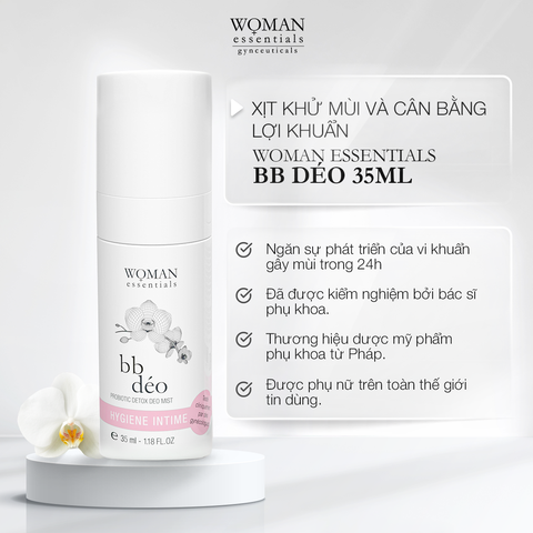  Xịt khử mùi vùng kín và cân bằng lợi khuẩn Woman Essentials bb déo 35ml 