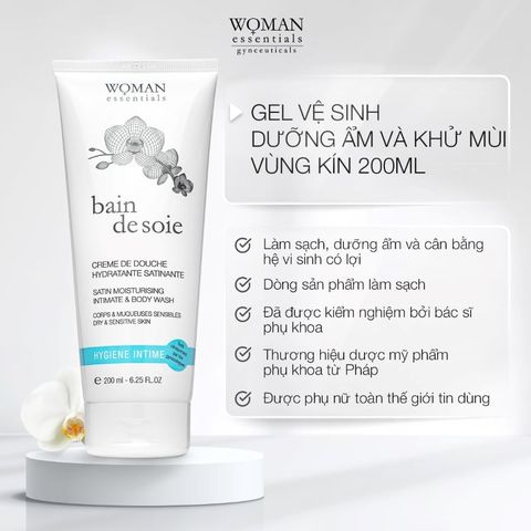  Gel vệ sinh dưỡng ẩm vùng kín Woman Essentials Bain de soie 200ml 