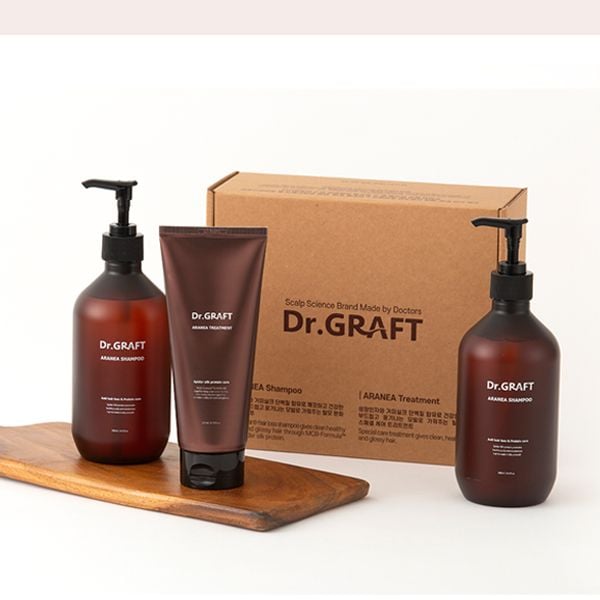 Dr.GRAFT ARANEA GIFT SET - QUÀ TẶNG CHO NỮ | 2 Dầu gội & 1 Mặt nạ tóc phục hồi hư tổn và giảm gãy rụng 