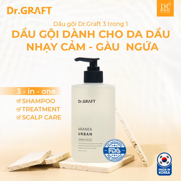  DẦU GỘI 3 TRONG 1 | Dr.GRAFT ARANEA URBAN SHAMPOO 3 IN (430ml) 
