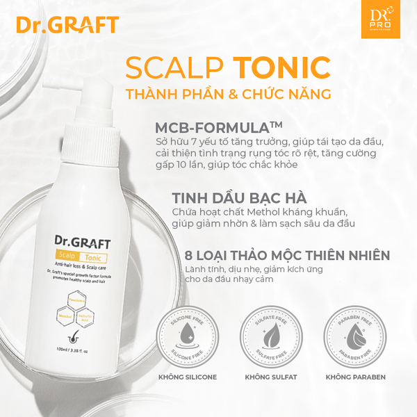  XỊT DƯỠNG DA ĐẦU | Dr.GRAFT SCALP TONIC (100ml) 