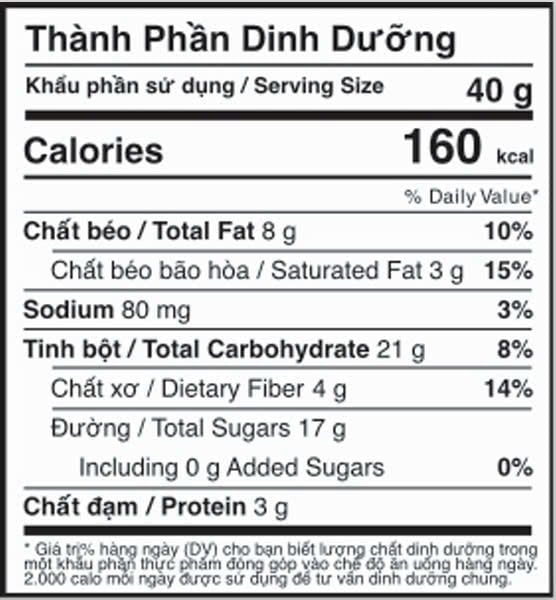  Energy Bar - Cacao Chuối - 12 gói 