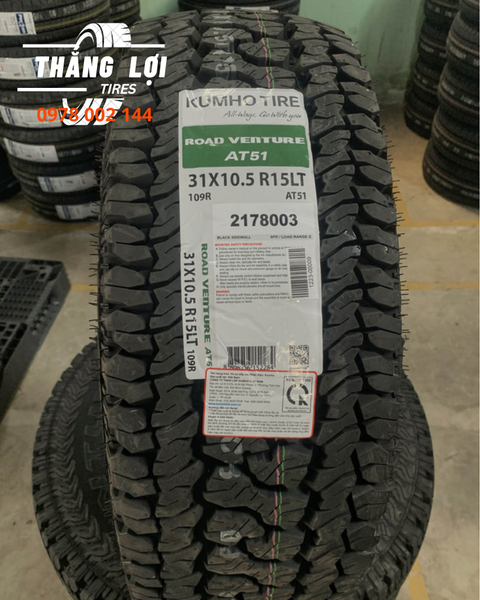 Lốp xe Kumho 31X10.5R15 AT51 109R