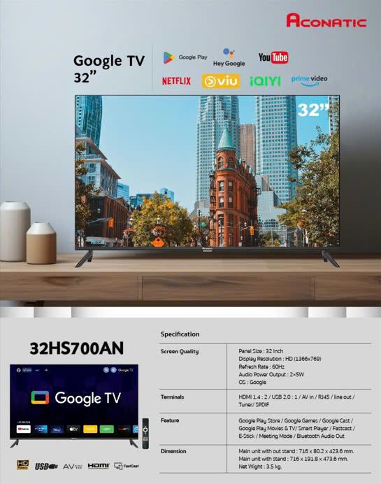  Tivi Google 32" inch FHD LED 32HS700AN (2024) 