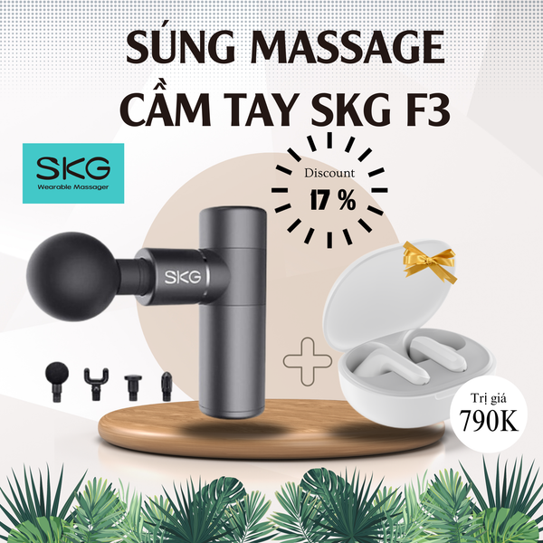 Máy massage cầm tay SKG F3 giúp giãn cơ giảm đau  | Smart Tech Global