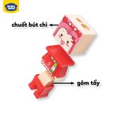  Bộ chuốt bút chì và gôm tẩy lắp ráp Lớp Học Mật Ngữ - Minime Xanh Dương 