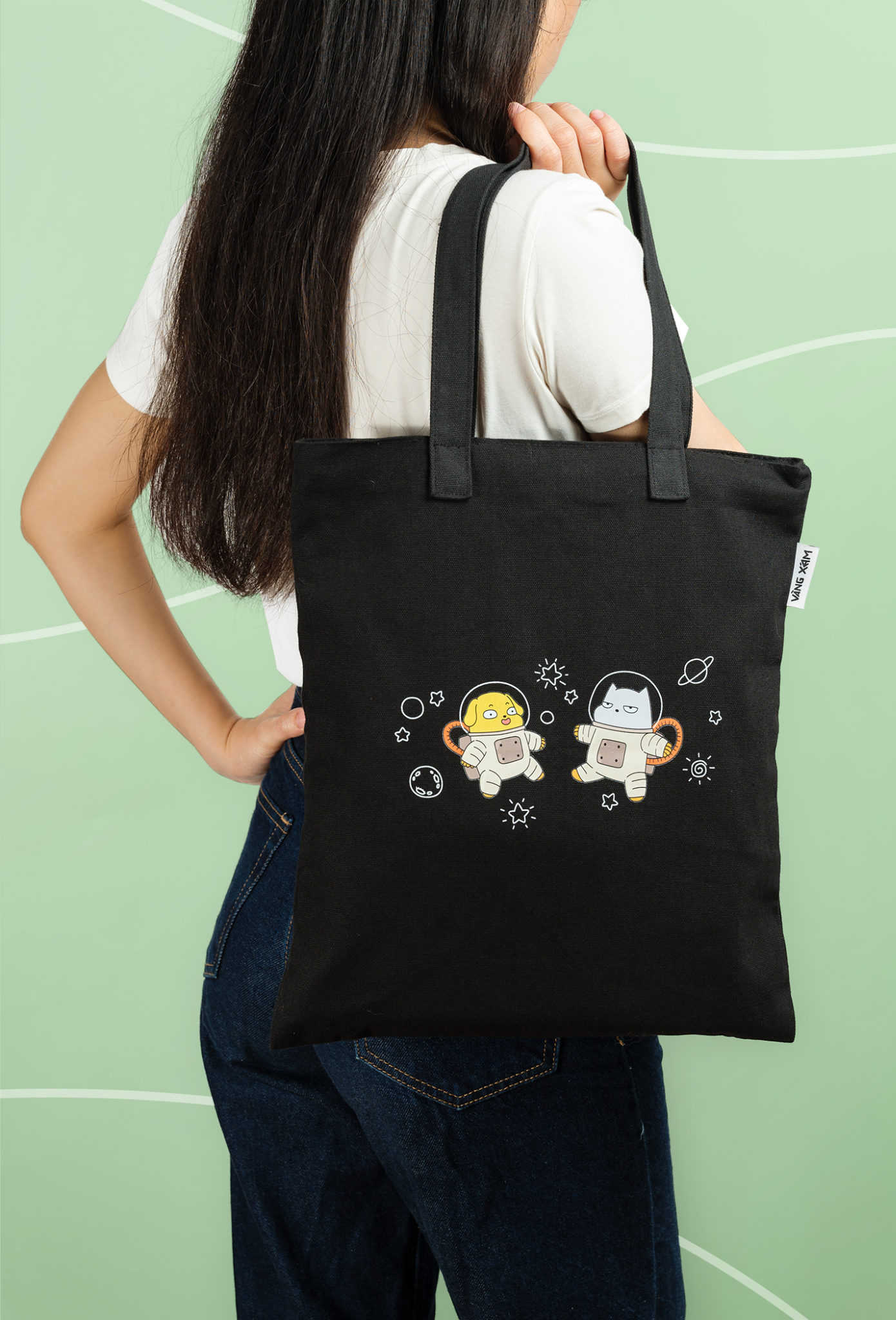  Túi Tote - Vàng Xám Vũ Trụ 