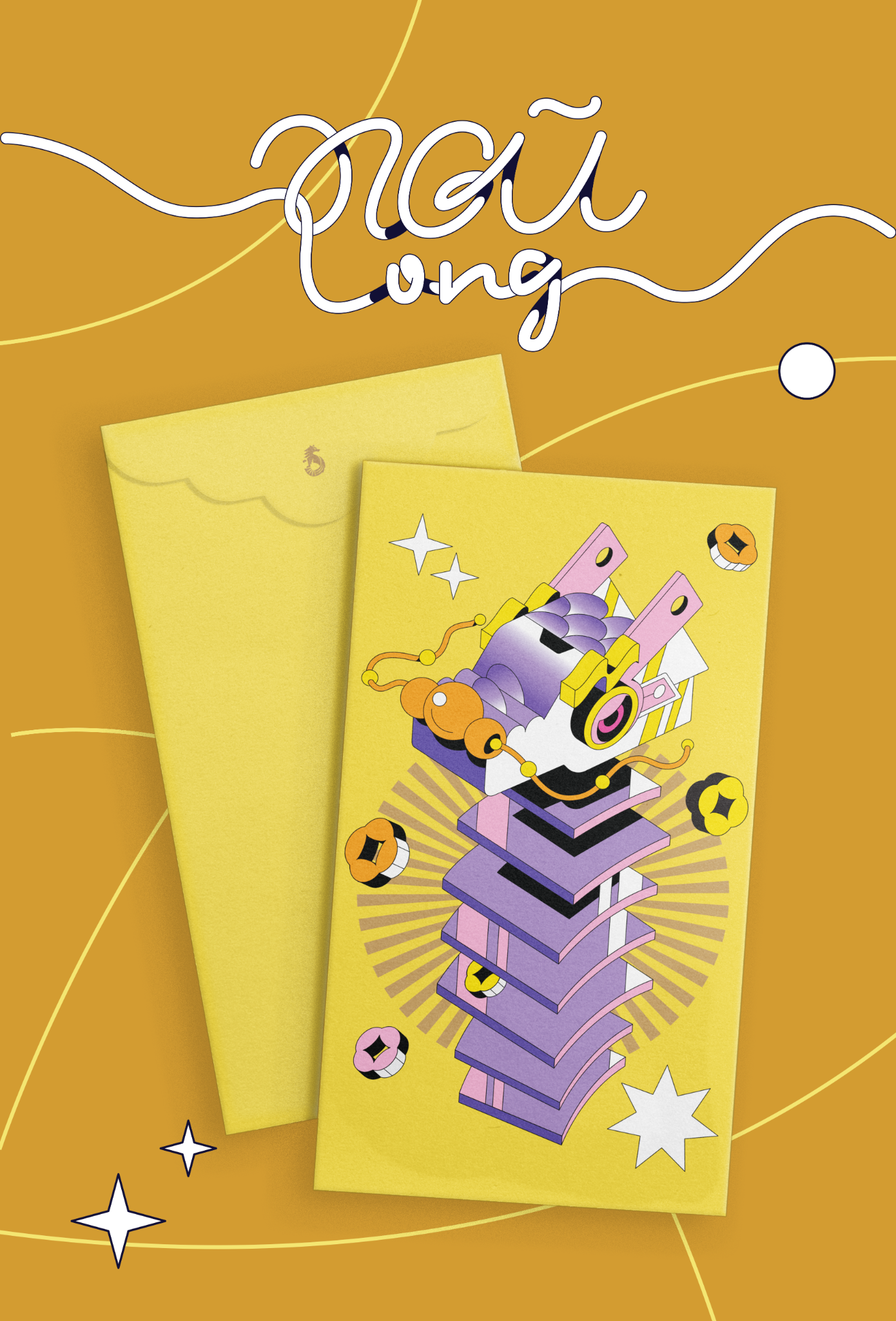  Set bao lì xì NGŨ LONG CÁ TÍNH (5 cái) 