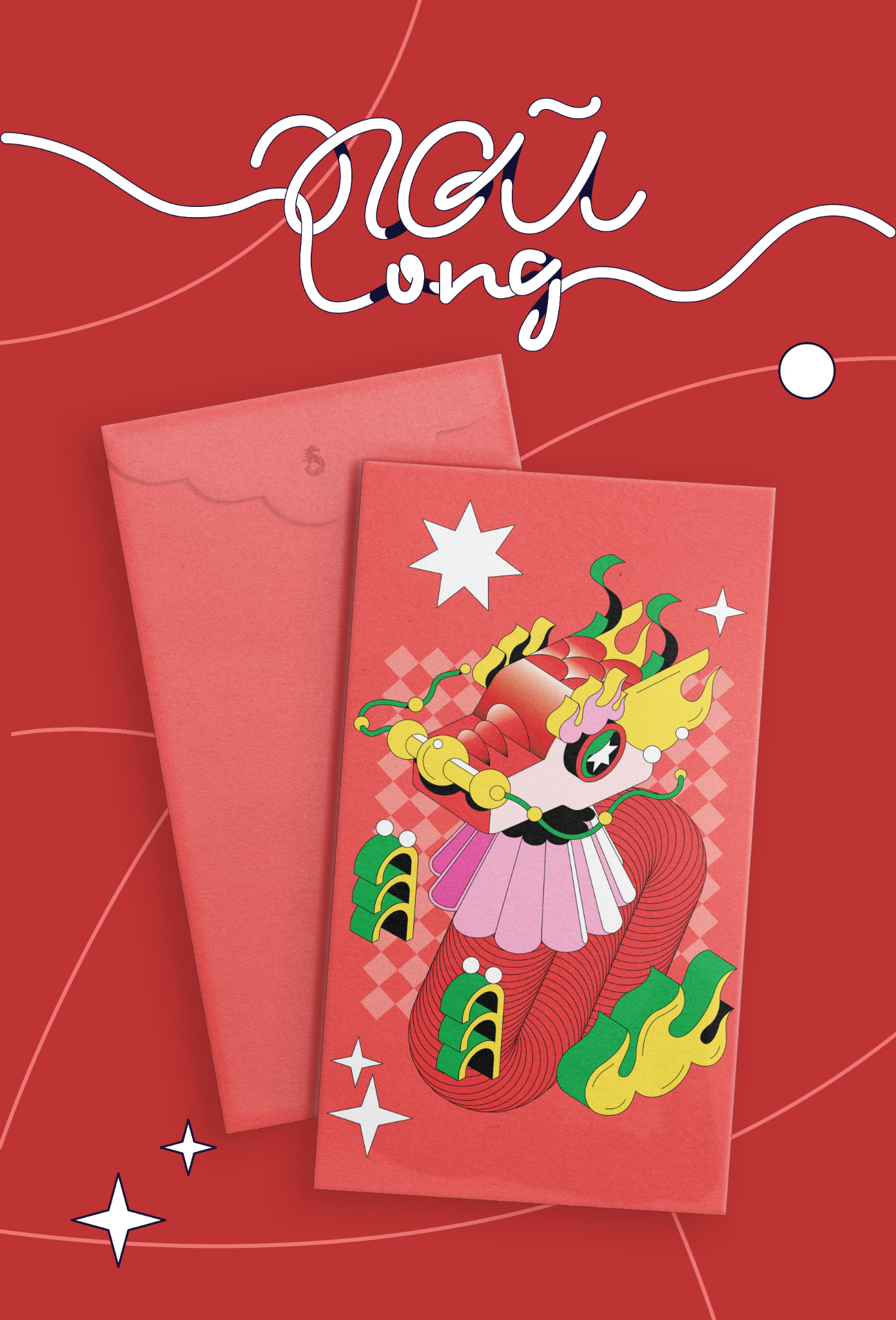  Set bao lì xì NGŨ LONG CÁ TÍNH (5 cái) 