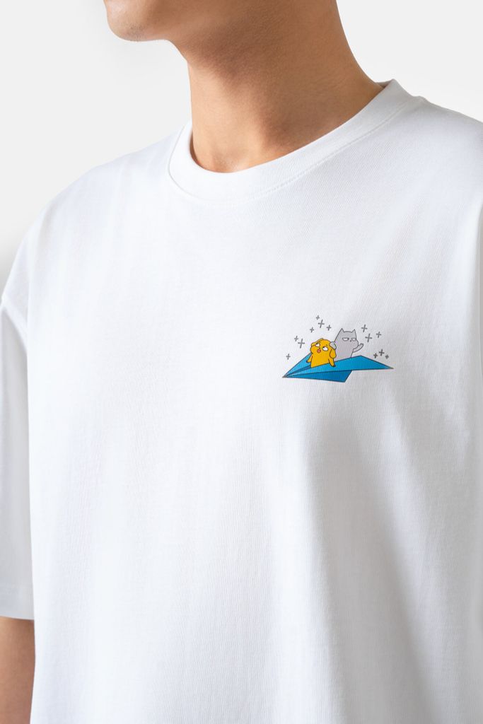  Áo Thun Vàng Xám - Máy Bay Giấy Xanh Lè 