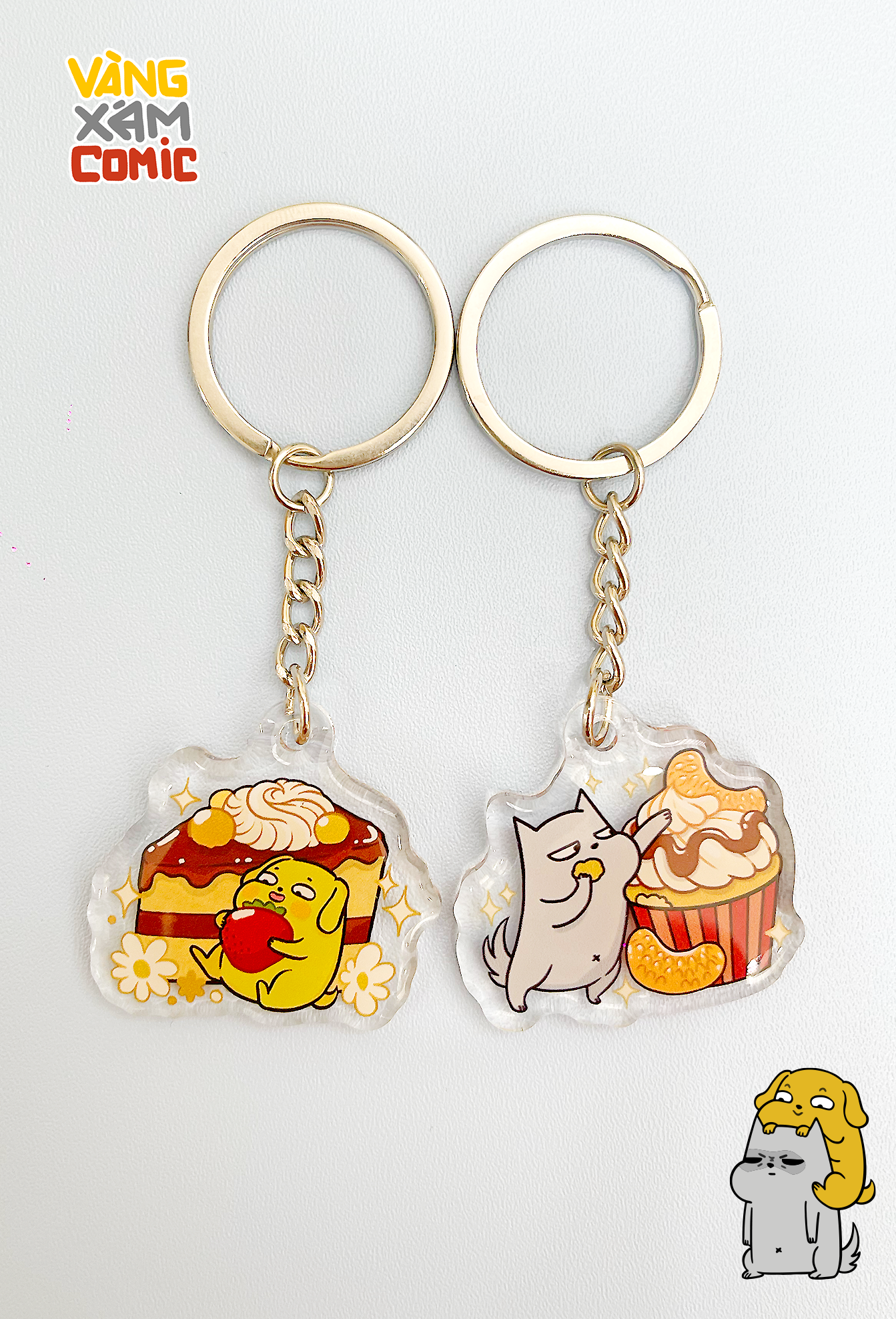  Móc khóa Vàng Xám - Tâm Hồn Ăn Uống 