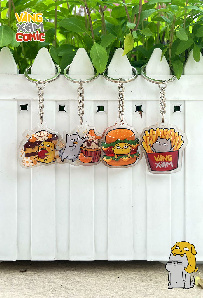  Móc khóa Vàng Xám - Tâm Hồn Ăn Uống 