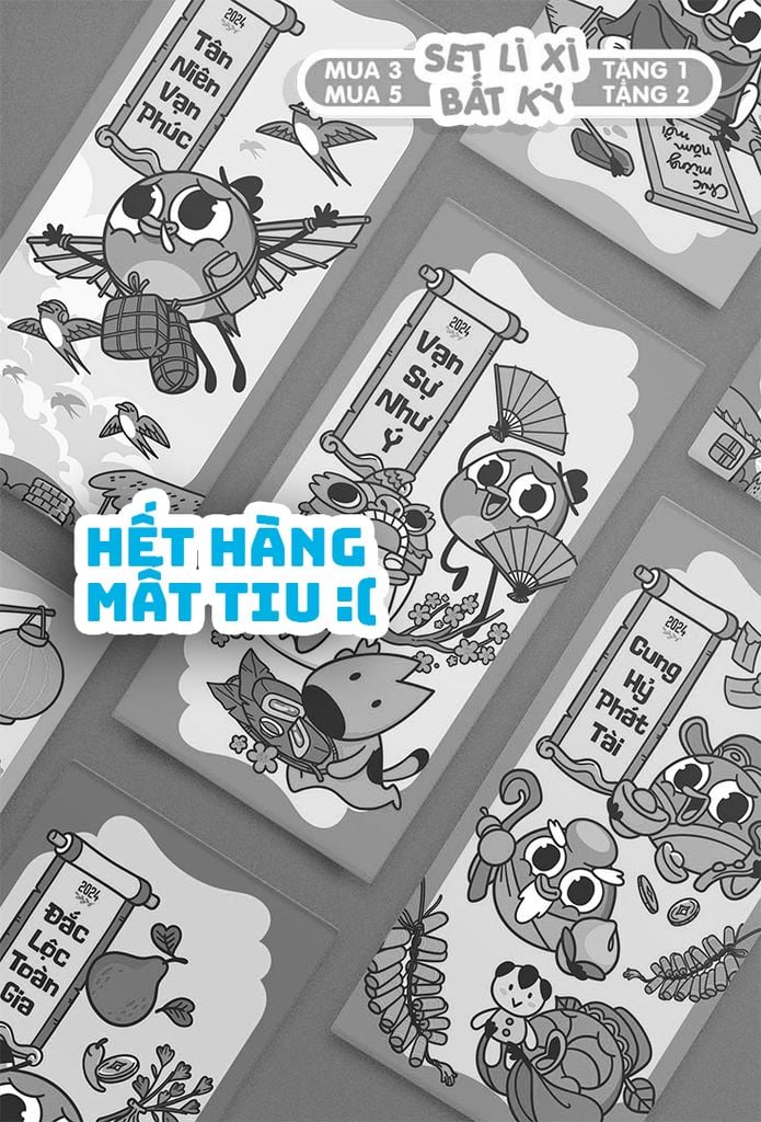  Set bao LÌ XÌ CON ÉN (5 cái) 