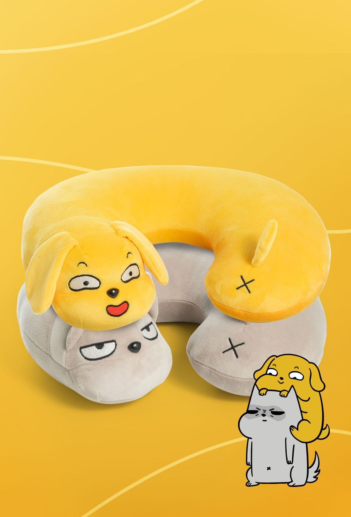  Gối cổ Vàng Xám lẻ - Xám con 