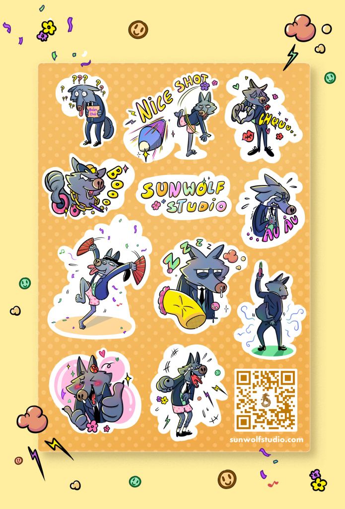  Sticker - Sói Họa Nô 