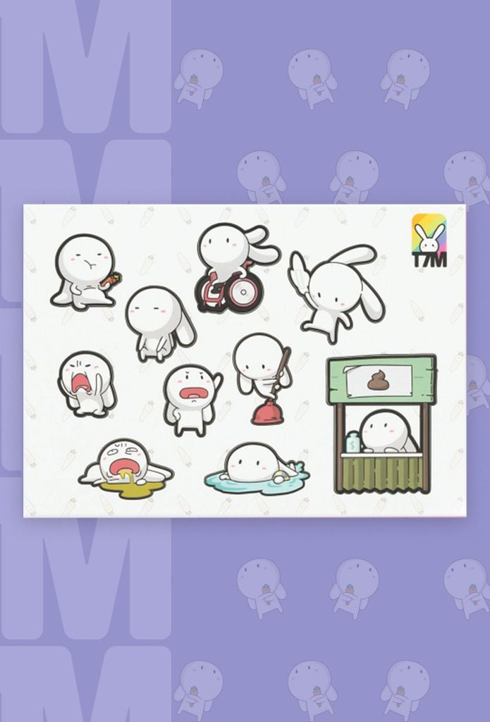  Sticker - Thỏ Bảy Màu 