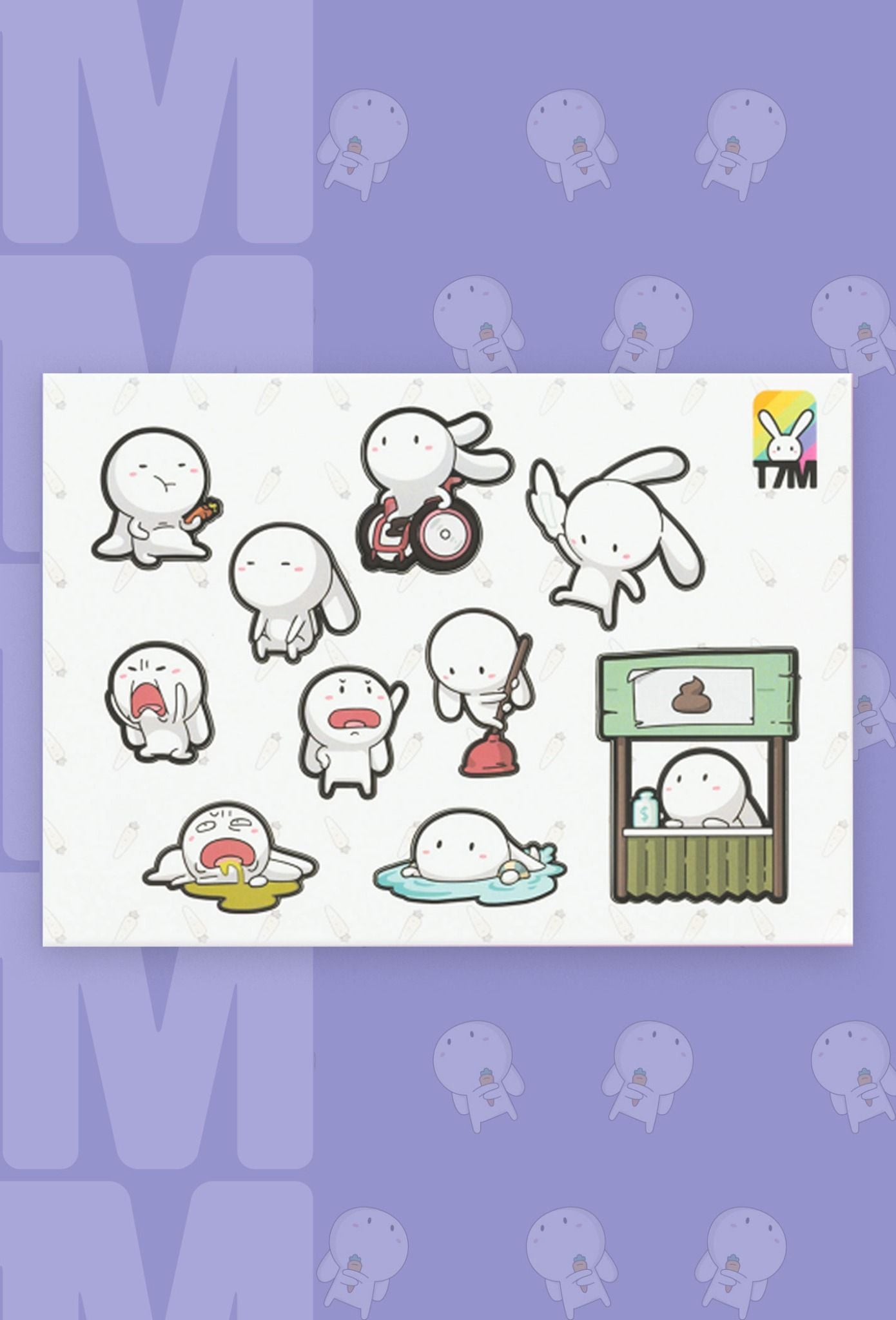  Sticker - Thỏ Bảy Màu 