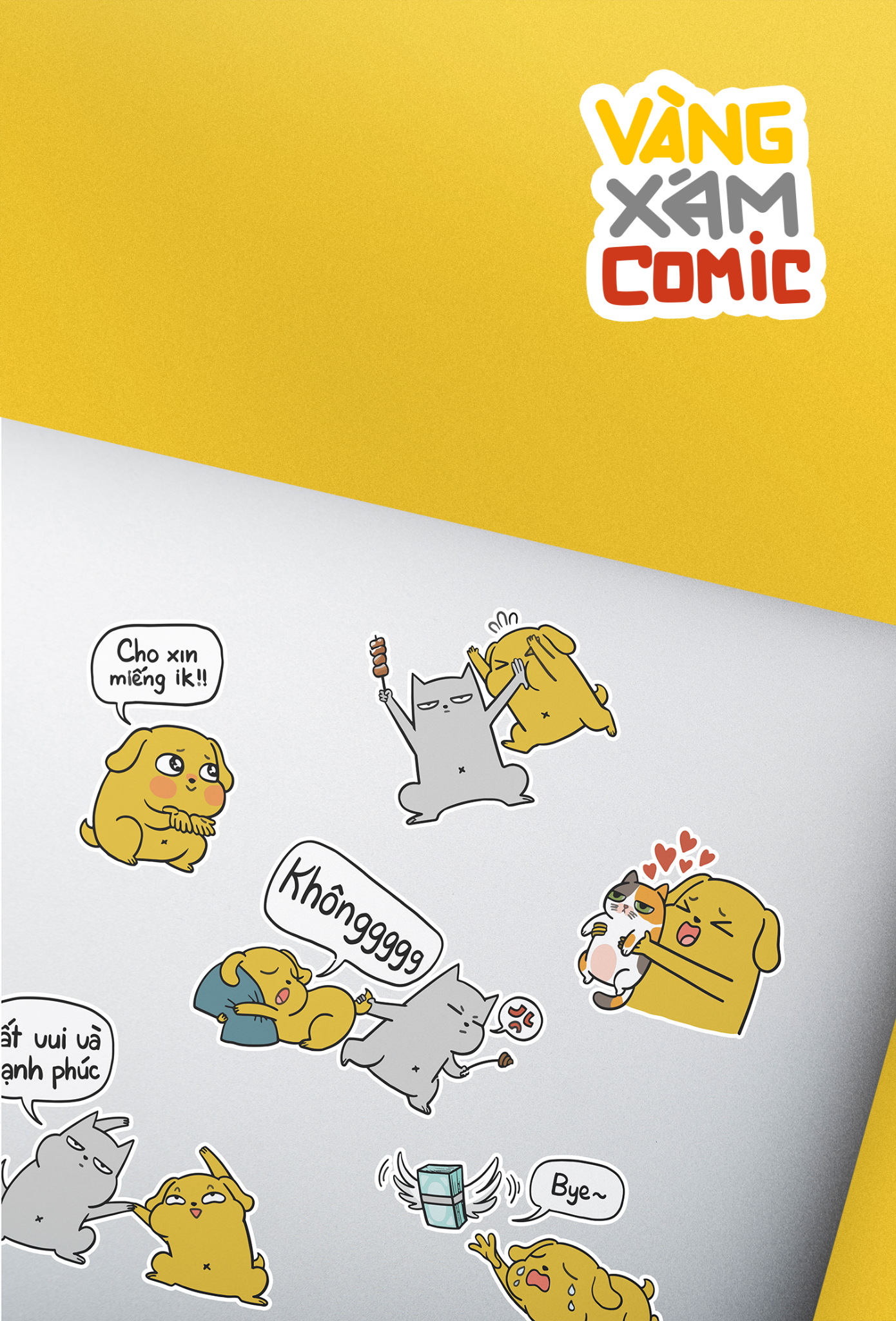  Sticker - Vàng Xám (2 mẫu) 