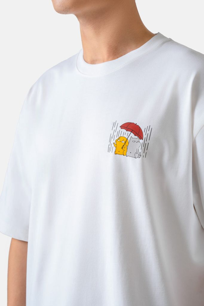  Áo Thun Vàng Xám - Chiếc Dù Đỏ Lửng Lơ 