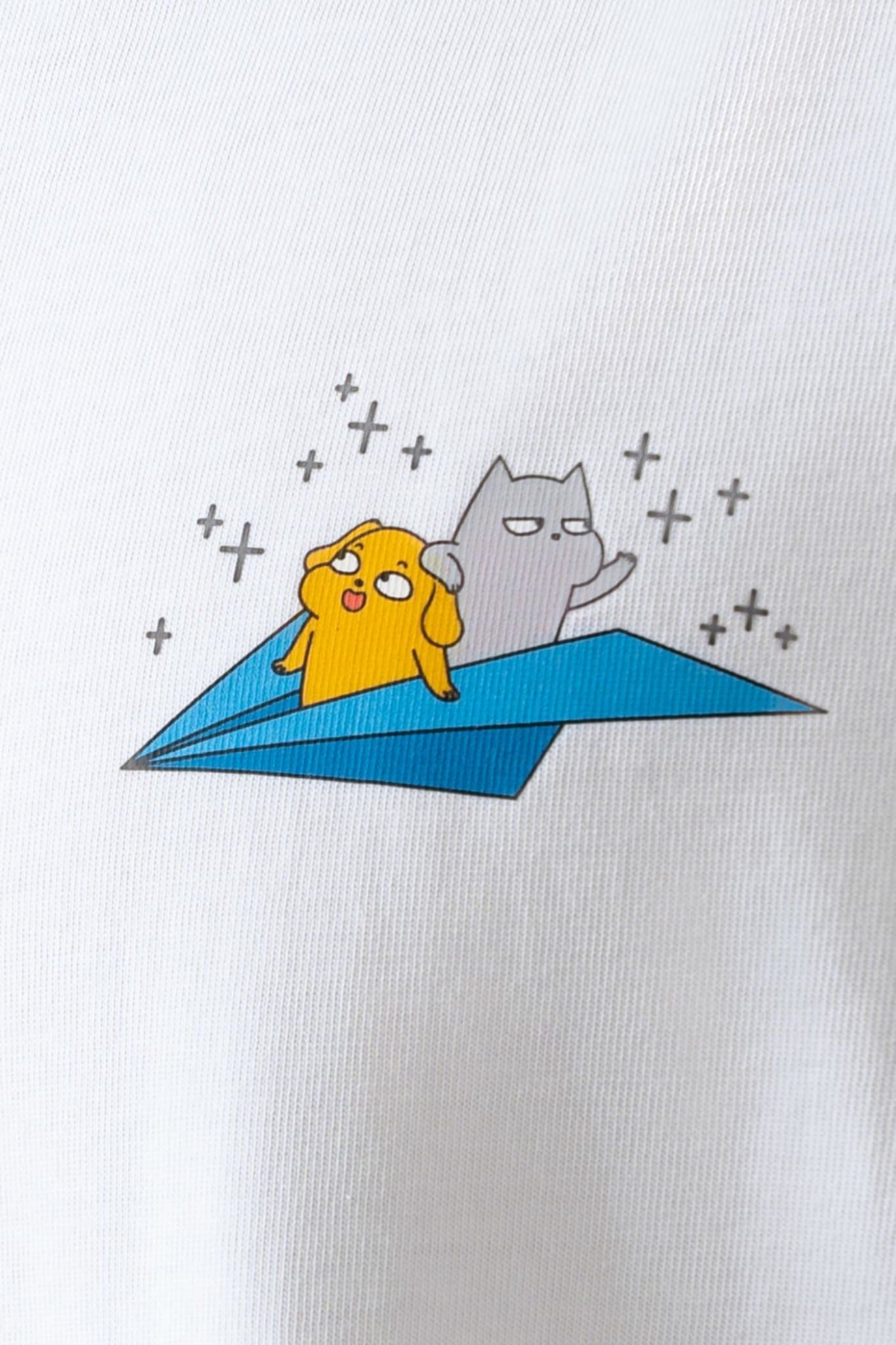  Áo Thun Vàng Xám - Máy Bay Giấy Xanh Lè 