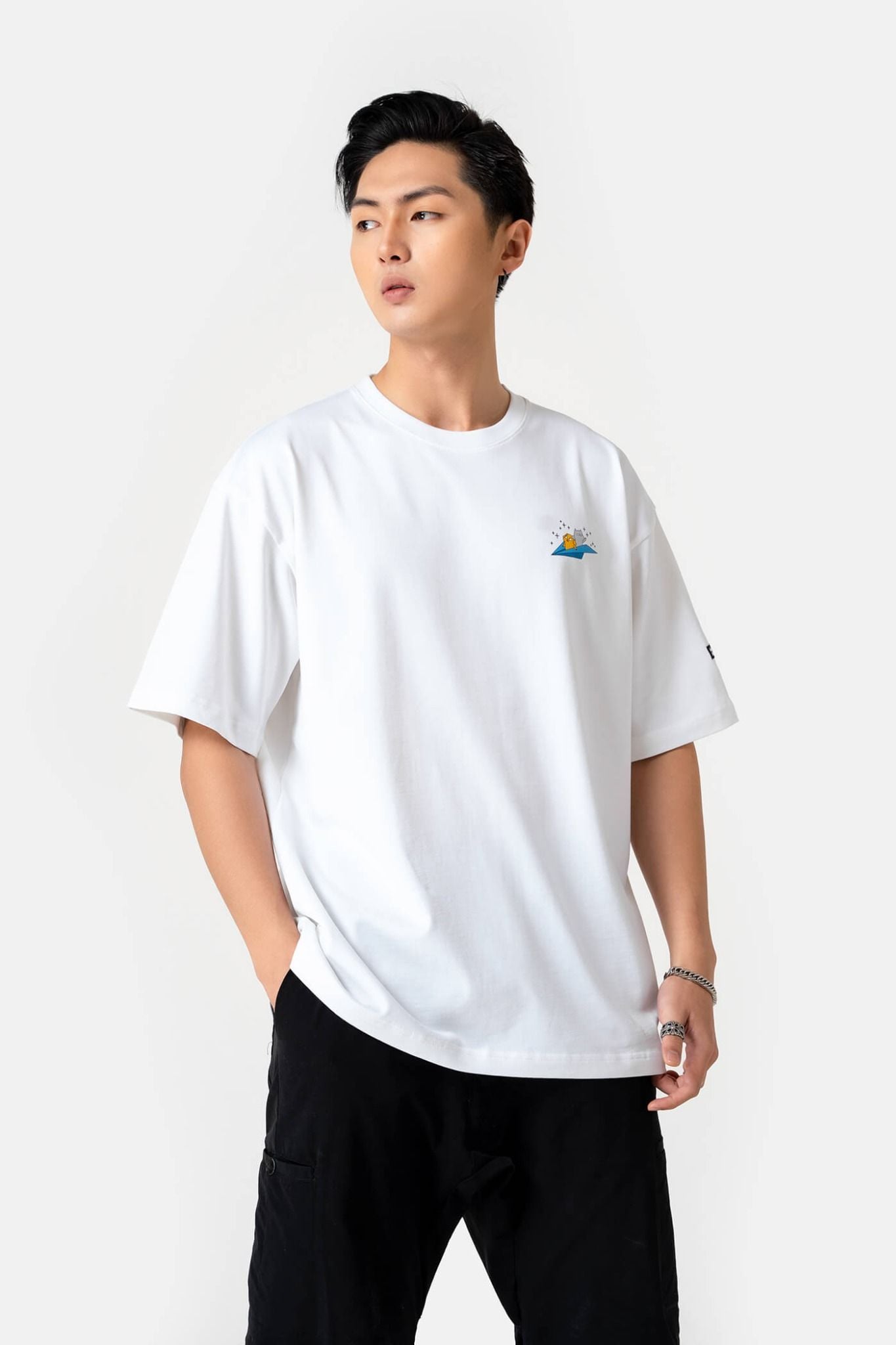  Áo Thun Vàng Xám - Máy Bay Giấy Xanh Lè 