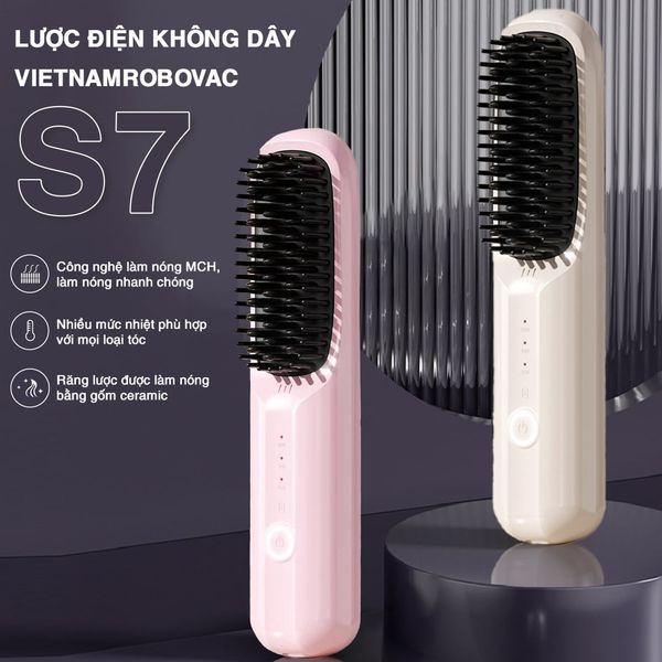 LƯỢC ĐIỆN TẠO KIỂU KHÔNG DÂY VIETNAMROBOVAC S7 - CHĂM SÓC TÓC SUÔN MƯỢT