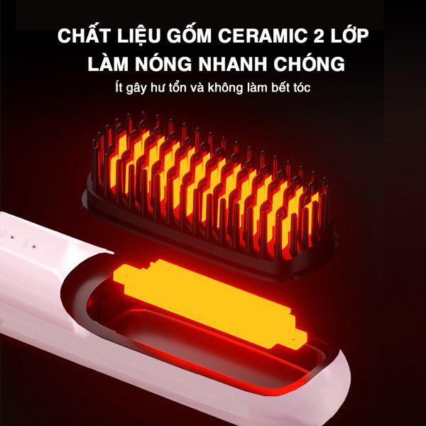 LƯỢC ĐIỆN TẠO KIỂU KHÔNG DÂY VIETNAMROBOVAC S7 - CHĂM SÓC TÓC SUÔN MƯỢT