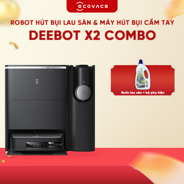 ROBOT HÚT BỤI LAU NHÀ & MÁY HÚT BỤI CẦM TAY ECOVACS DEEBOT X2 COMBO – BẢN QUỐC TẾ