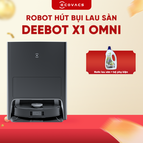 ROBOT HÚT BỤI LAU NHÀ ECOVACS DEEBOT X1 OMNI – TỰ ĐỘNG GIẶT GIẺ, SẤY GIẺ , ĐỔ RÁC THÔNG MINH