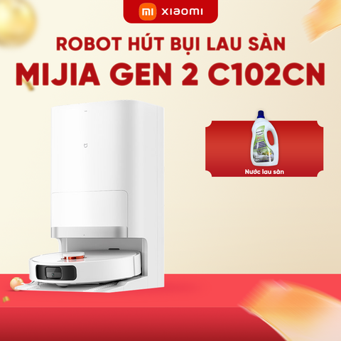 ROBOT HÚT BỤI LAU NHÀ THÔNG MINH XIAOMI MIJIA GEN 2 C102CN - TỰ DỌN BỤI, GIẶT SẤY KHĂN