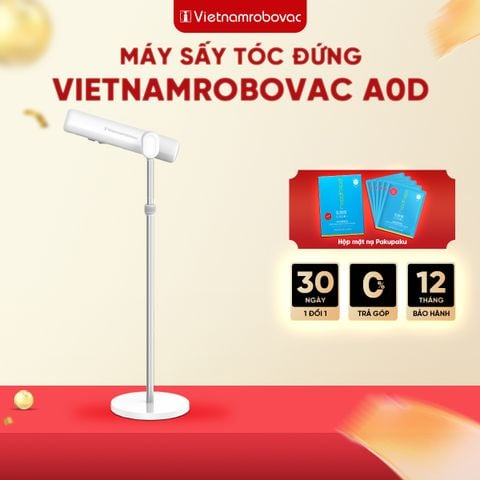 MÁY SẤY TÓC ĐỨNG VIETNAMROBOVAC A0D - Chăm Sóc Tóc Mềm Mại Bằng ion Âm - Điều Chỉnh Góc 180 Độ