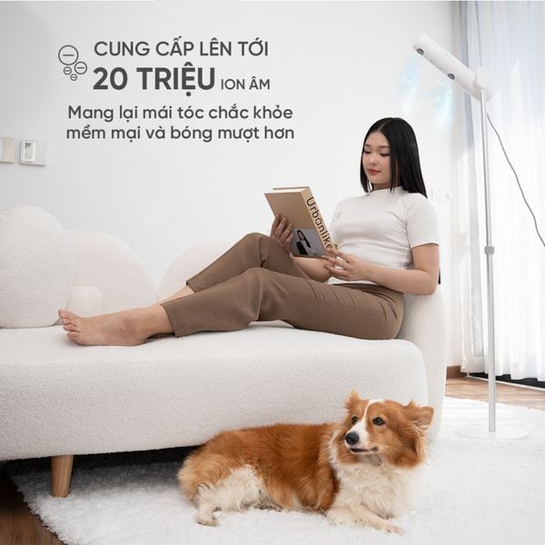 MÁY SẤY TÓC ĐỨNG VIETNAMROBOVAC A0D - Chăm Sóc Tóc Mềm Mại Bằng ion Âm - Điều Chỉnh Góc 180 Độ