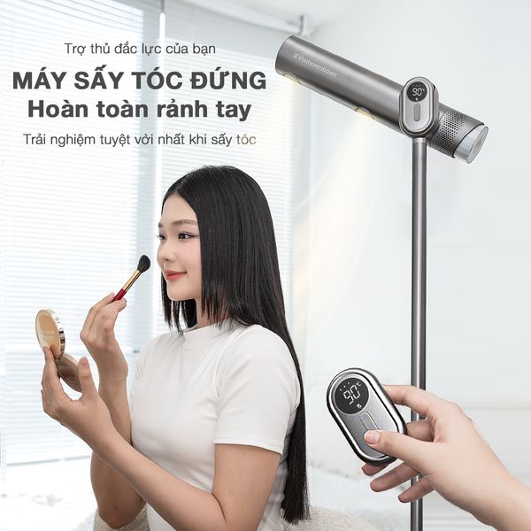MÁY SẤY TÓC ĐỨNG VIETNAMROBOVAC A4D - Công Suất 1700W - Chăm Sóc Tóc Mềm Mại Bằng ion Âm - Điều Chỉnh Góc 180 Độ