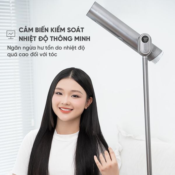 MÁY SẤY TÓC ĐỨNG VIETNAMROBOVAC A4D - Công Suất 1700W - Chăm Sóc Tóc Mềm Mại Bằng ion Âm - Điều Chỉnh Góc 180 Độ