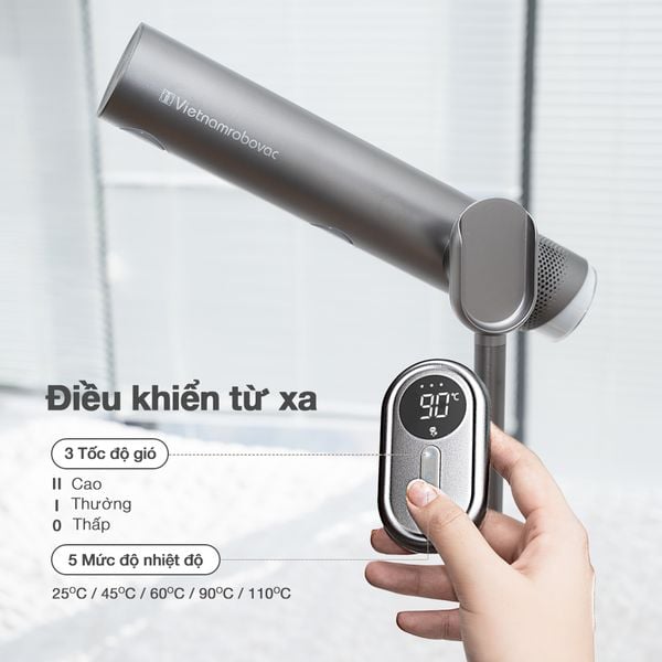 MÁY SẤY TÓC ĐỨNG VIETNAMROBOVAC A4D - Công Suất 1700W - Chăm Sóc Tóc Mềm Mại Bằng ion Âm - Điều Chỉnh Góc 180 Độ