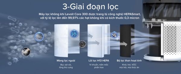 MÁY LỌC KHÔNG KHÍ LEVOIT CORE 300 - BẢN QUỐC TẾ