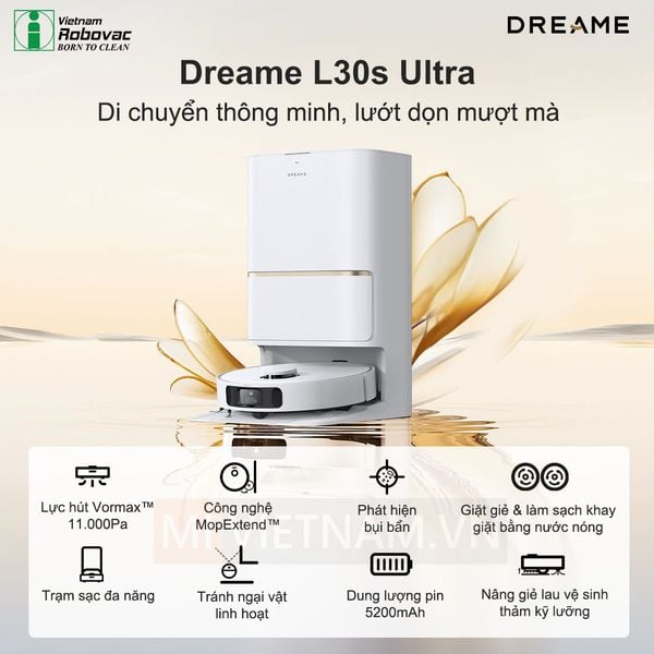 Robot hút bụi lau nhà Dreame L30s Ultra – Bản Quốc Tế