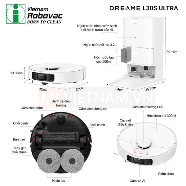 Robot hút bụi lau nhà Dreame L30s Ultra – Bản Quốc Tế